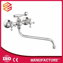 Polished Ceramic cartridge mixer hot cold water shower wall-mounted double handle shower mixer